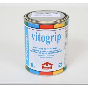 Vitogrip-Primer voor metaal en kunststof-100% acrylaat -binnen buiten- 2.5L-WIT