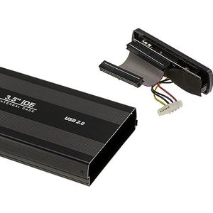 KALEA-INFORMATIQUE Externe USB-behuizing voor IDE 3,5 40-pins harde schijven met externe voeding. Aluminium, kleur Zwart