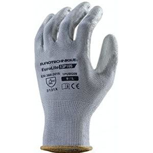 Handschoen van polyester en PU, voor droogmiddel, T8, grijs