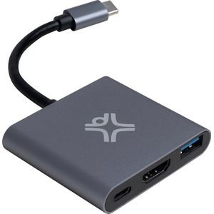 XtremeMac - USB-C Hub - Grijs - 3 Poorten - USB 3.0 - 4k HDMI