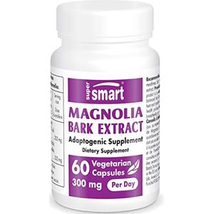 Supersmart - Magnolia Bark Extract 150 mg - Krachtige antioxidanten helpen bij Stress & Angst | Non-GMO & Glutenvrij - 60 Vegetarische Capsules