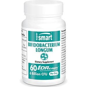 Supersmart - Bifidobacterium Longum 75 mg per portie - Probiotica & prebiotica voor darmgezondheid en darmflora | Non-GMO & Glutenvrij - 60 DR-capsules