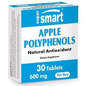 Supersmart - Appel Polyfenolen 600 mg - Appelextract gestandaardiseerd op 80% Polyfenolen & 5% Phloridzin - Natuurlijk supplement tegen Veroudering | Non-GMO & Glutenvrij - 30 tabletten