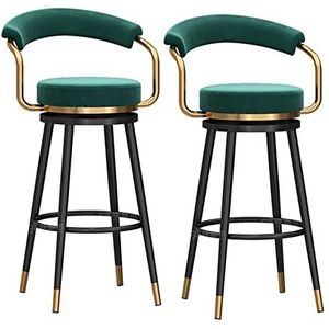 moderne draaibare barkrukken eenvoud toonbank hoogte stoelen met rugleuning goud/zwart voetsteun fluwelen barkrukken home bar keukeneiland krukken groen #2b 2st