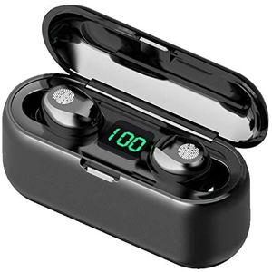 Jmamba Bluetooth Wireless Earbuds Sport met oplaadbox waterdichte 9D stereo draadloze hoofdtelefoon, zwart