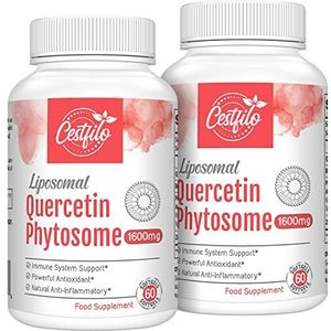 Liposomale Quercetine Phytosome 1600 mg Softgels met BromelaÃ¯ne, Immunity Booster Antioxidant Supplement om de gezondheid van de luchtwegen en het immuunsysteem te verbeteren, ondersteunt de gezondheid van de interne bloedsomloop (Pack of 2)