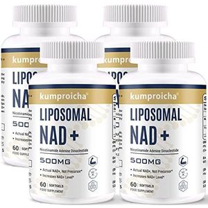 Liposomaal NAD+ 500mg met TMG 250mg softgels, plaatselijk NAD+ supplement voor celherstel & energiemetabolisme (4 pack)