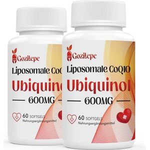 Liposomale CoQ10 Ubiquinol 600mg, 60 mini softgels met hoog potentieel co-enzym Q10, uitstekende biologische beschikbaarheid en absorptie, krachtige antioxidant (2 PACK)