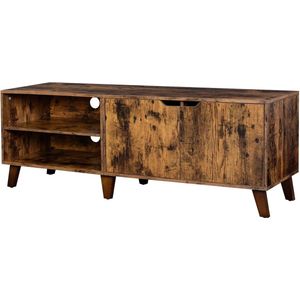 tv-meubel, tv-tafel met 2 deuren, tv-plank voor tv's tot 60 inch, tv-kast met verstelbare planken, voor woonkamer, eetkamer en slaapkamer, vintage bruin LTV027X01