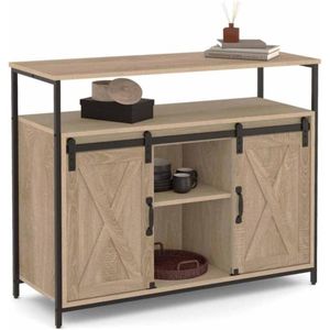 Dressoir met 2 schuifdeuren schuur Quebec industrieel design