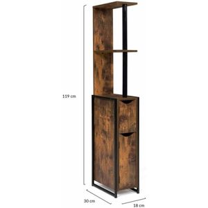 Toiletkast 2 deuren Dayton met legplanken industrieel design