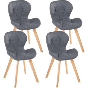 Set van 4 stoelen ROBINE van stof donkergrijs voor eetkamer