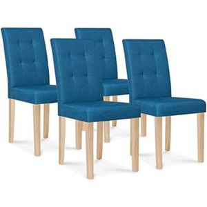 4 stoelen POLGA gevoerd in eendenblauw