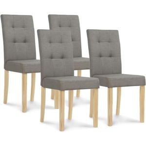 Set van 4 gestoffeerde stoelen Polga grijs voor eetkamer