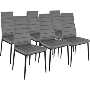 6 stoelen Romane, grijs, voor eetkamer