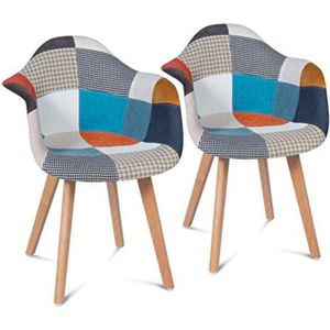 Set met 2 stoelen SARA, patchwork-motief, verschillende kleuren