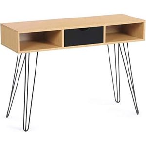 Noemi Vintage console met 1 lade van hout, naaldvoet