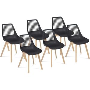 Set van 6 eetkamerstoelen, Bonnie, zwart