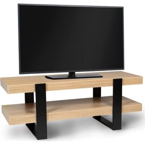TV-kast Phoenix dubbele plaat, hout en zwart, 114 cm