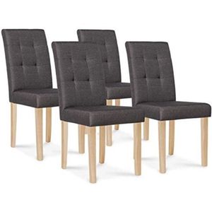 Set met 4 stoelen Polga, bekleed, grijs/antraciet, voor eetkamer