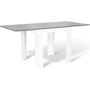 Eettafel, uittrekbaar, Dona, 6-8 personen, dienblad met gewaxt betoneffect, 80-160 cm