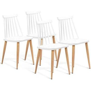 Set van 4 witte Lily stoelen voor eetkamer