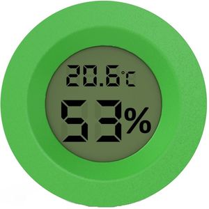 Digitale Thermometers / hygrometers - Rond Groen - luchtvochtigheidsmeter - thermometer - accuraat - compact - inclusief batterijen