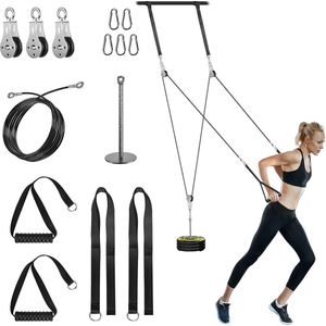 DiverseGoods Fitness Cable lat Pulley Systeem, DIY Home Gym Machine Pulley System Fitness Kabel Katrol voor LAT Pulldowns, Biceps Krul, Triceps Extensions, Spieren Kweken Workout