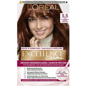 3x L'Oréal Excellence Crème Permanente Crèmekleuring 5.5 Licht Mahoniebruin