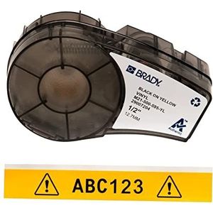 Brady Vinyl Label Tape voor Label Printer M211 & M210 - Zelfklevende Vinyl Printer Labels - Industriële Label Tape voor Kabel/Naam Labels - Zwart op Geel (12.70mm x 6.40m) - M21-500-595-YL