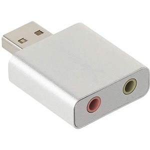 SABRENT Aluminium USB Externe Stereogeluids Adapter voor Windows en Mac. Plug and Play Geen Stuurprogramma's Nodig. [Zilver] (AU-EMAC)