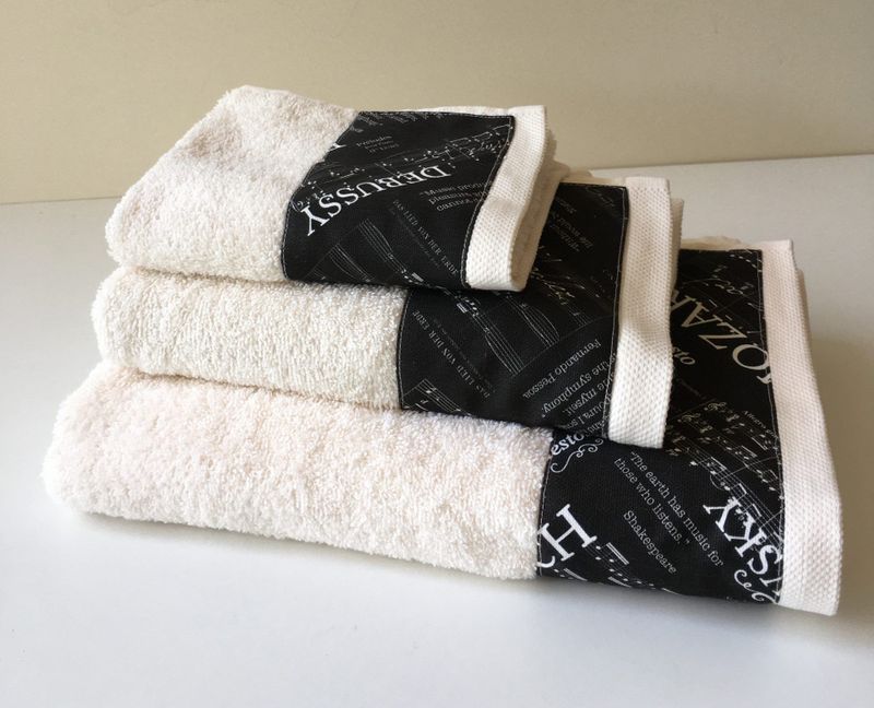 Handdoeken - Wit - 100% Katoen - Componisten Thema - Set van 3