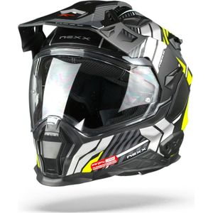 NEXX X.WED2 WILD COUNTRY BLACK NEON YELLOW MATT ADVENTURE HELMET XS - Maat XS - Helm