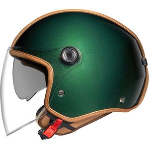 YEMA Helmet Jethelm DW-631 bromfiets, scooter, ECE 3/4, halve helm voor heren en dames (zwart, M