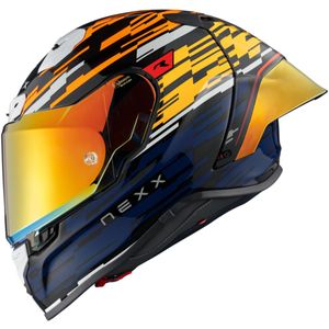 Nexx X.R3R Glitch Racer, integraalhelm, oranje/blauw/zwart, L