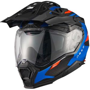Nexx X.WED3 Pro Keyo, enduro helm, Mat Blauw/Rood, XL