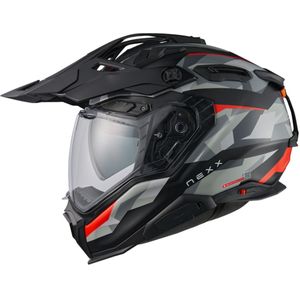 Nexx X.WED3 Trail Mania, enduro helm, Mat Zwart/Grijs/Rood, S