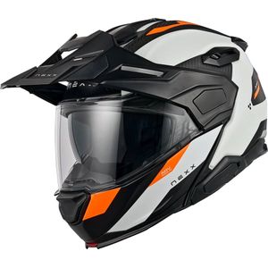 Nexx X.Lifecountry Terra, opklapbare helm, Mat Zwart/Wit/Oranje, 3XL