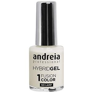 Andreia Professional Hybrid Gel Nagellak - 2 stappen en geen lamp nodig Langdurige en eenvoudige verwijdering - Fusion Color H3 Wit | Shades of Clear