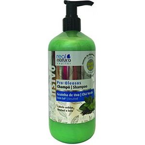 Real Natura Pro-olie-zoutvrije shampoo, sebocontrole, dieptereiniging, zoutvrije formule, ideaal voor vettig haar, verfrissende geur, 500 ml