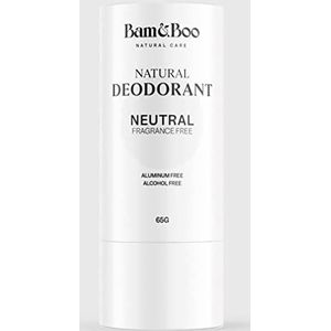 BAM&BOO Natuurlijke deodorantstick | Neutraal - Geurvrij | Natuurlijk en Veganistisch | Aluminiumvrij, alcoholvrij, parabenenvrij, plasticvrij | Laatste 2 maanden