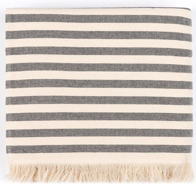 Torres Novas 1845 Strandlaken Barra, Zwart - 100 x 180 cm - 100% Katoen