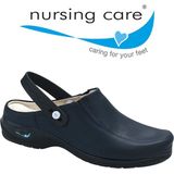 Gevavi - Wash&Go Open Elastiek - Medische Klomp - Blauw - Leer