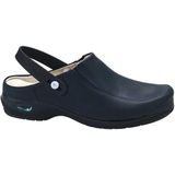 Gevavi - Wash&Go Open Elastiek - Medische Klomp - Blauw - Leer