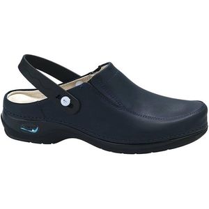 Gevavi - Wash&Go Open Elastiek - Medische Klomp - Blauw - Leer