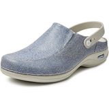Gevavi - Wash&Go Open Elastiek - Medische Klomp - Blauw - Leer, Antistatisch, Anti-slip