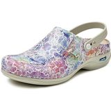 Gevavi - Wash&Go Open Elastiek - Medische Klomp - Blauw - Leer, Antistatisch, Anti-slip