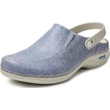 Gevavi - Wash&Go Open Elastiek - Medische Klomp - Blauw - Leer, Antistatisch, Anti-slip