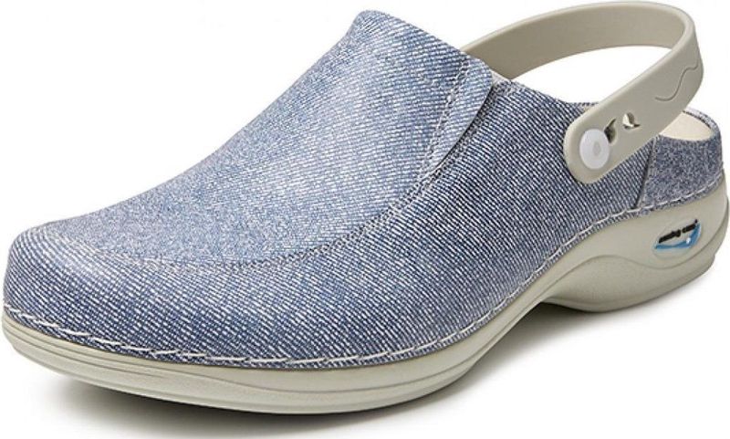 Gevavi - Wash&Go Open Elastiek - Medische Klomp - Blauw - Leer, Antistatisch, Anti-slip