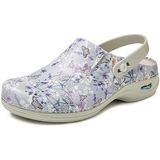 Medische Klomp - Grijs Bloem - Leer - Wasbaar tot 30 graden